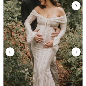 Momyknows white maternity lace dress